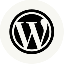 WordPress logo featuring a bold, stylized “W” centered in a black circle with a white background—perfect for showcasing your Web Design Portfolio.