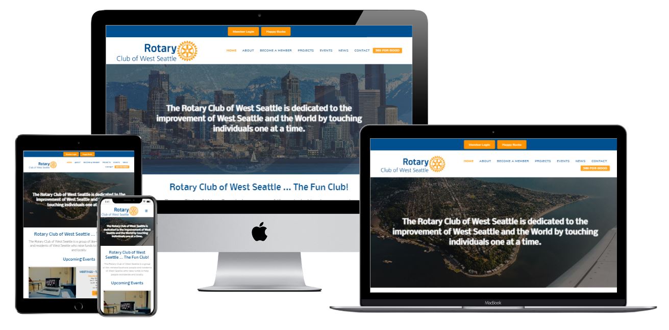 West Seattle Rotary Website Responsive View