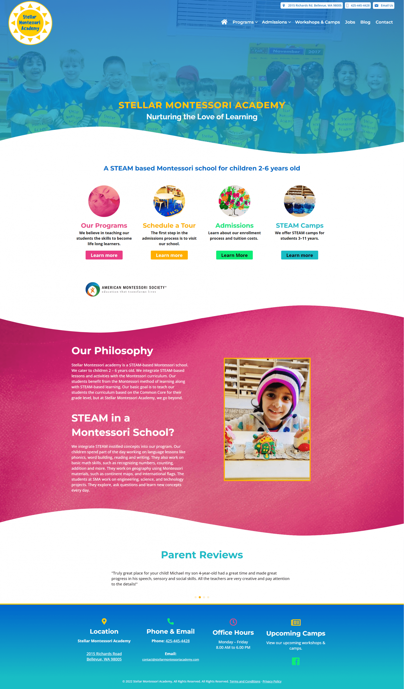 Preschool website design by WebCami