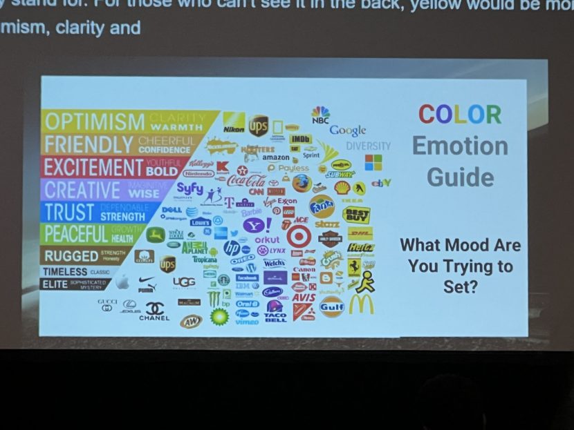 A color guide presented at WordCamp