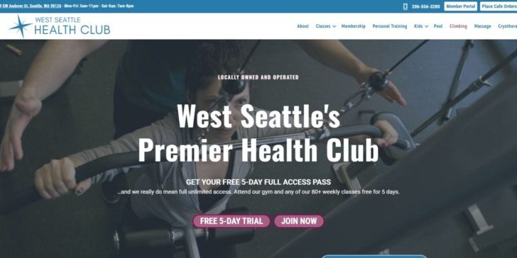 A person working out at a locally owned health club in Seattle. Experience our expertly designed facility with a free 5-day trial and explore a diverse range of classes tailored for you.