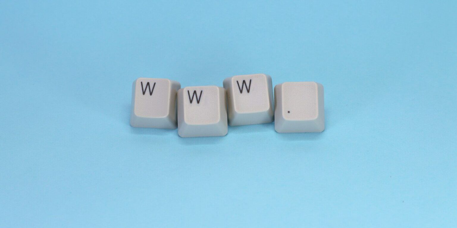 Www is spelled with keyboard keys.