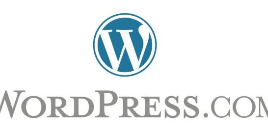 Setting up a WordPress.com account with the WordPress.com logo on a white background.